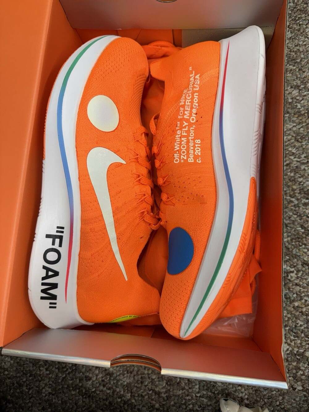 Off-White x Nike Zoom Fly Mercurial Flyknit ‘Total Orange’ Size 13
